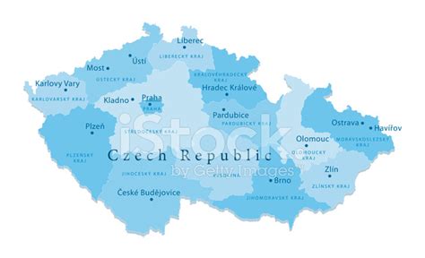 Czech Republic Vector Map Regions Isolated Stock Photo | Royalty-Free ...