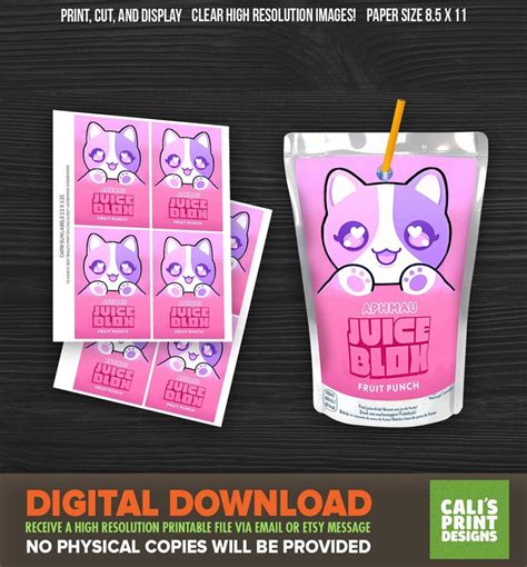 Printable Meemeows Aphmau Birthday Caprisun Label Aphmau Juice - Etsy | Aphmau, Birthday, 6th ...