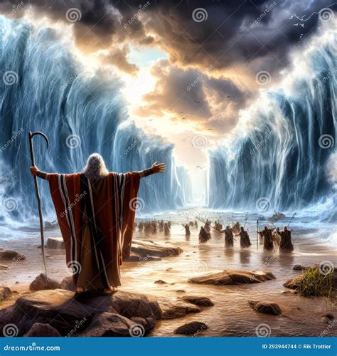 Moses Parting The Red Sea Stock Illustration | CartoonDealer.com #293944726