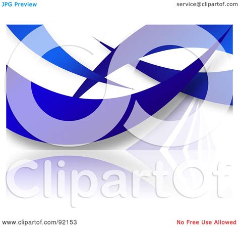 Royalty-Free (RF) Clipart Illustration of a Background Of Blue Swooshes On White by Arena ...