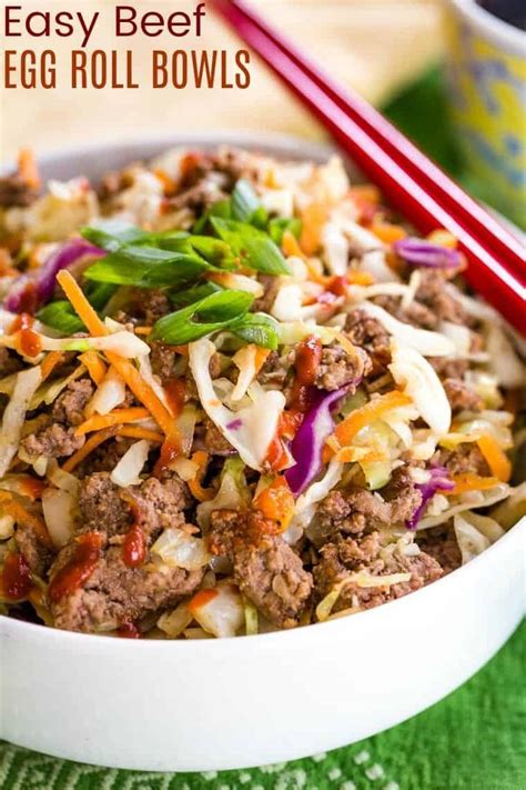 Beef Egg Roll in a Bowl - this quick recipe is ready in less than 20 minutes and makes a tasty ...