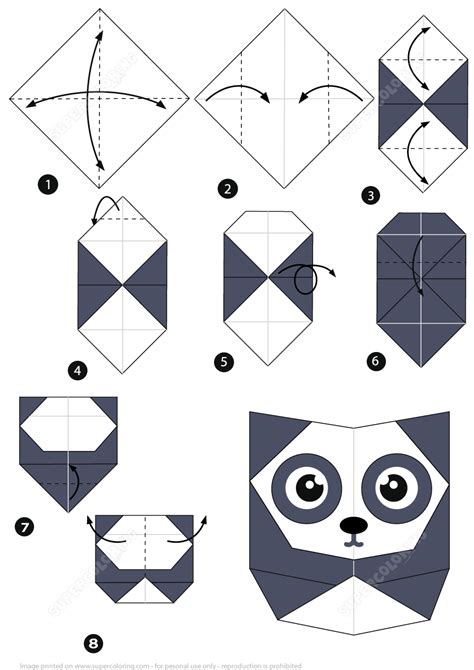 How to Make an Origami Panda Step by Step Instructions | Free Printable ...