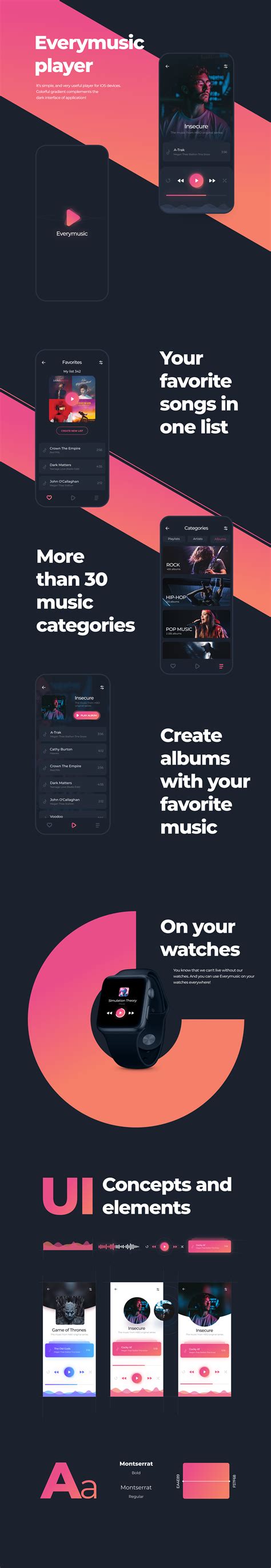 Music player design on Behance