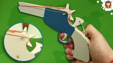 Rubber Band Gun - Tutorial - (Cardboard Pistol) - YouTube