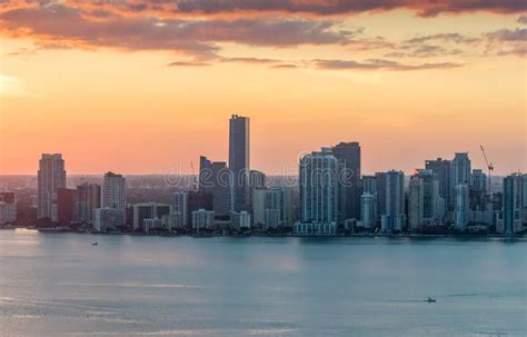 Beautiful Downtown Miami Skyline at Sunset Stock Photo - Image of tourism, coastline: 69349846