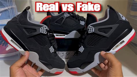 Real vs Fake Jordan 4 Bred - YouTube