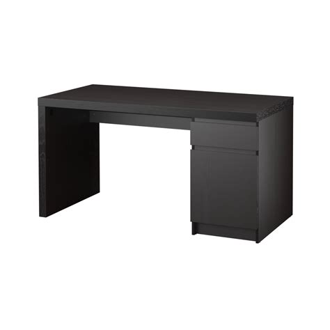 MALM Desk, black-brown, 55 1/8x25 5/8" - IKEA in 2021 | Black desk, Desk, Malm