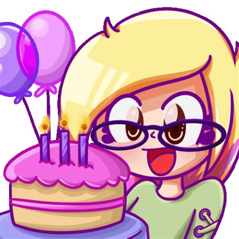 Happy Birthday Granddaughter Nerd Cartoon Cake Balloons GIF | GIFDB.com