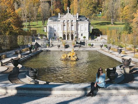 Linderhof Palace or Schloss Linderhof is just as darling as you can see. I loved sitting on the ...