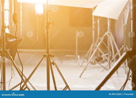 Studio lighting equipment stock photo. Image of illuminated - 99213262