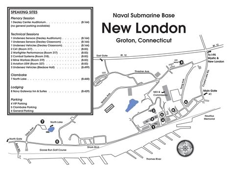 New London Submarine Base Map