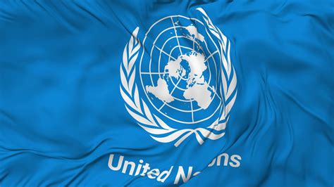 United Nations Flag, UN Flag Seamless Looping Background, Looped Bump Texture Cloth Waving Slow ...