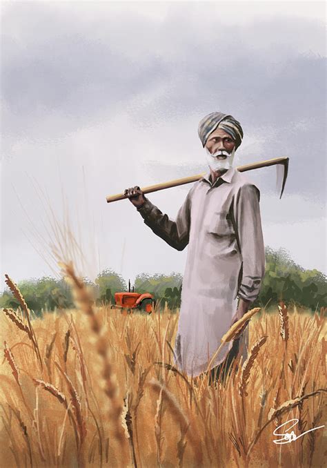 Indian Farmer Digital Art by Sohaj Singh Brar - Fine Art America