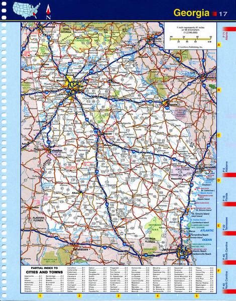 Map of Georgia (U.S. state) with highways,roads,cities,counties ...