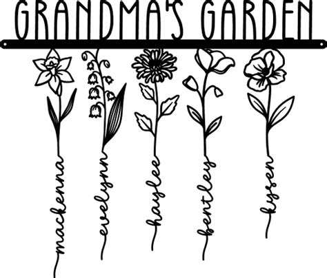 Grandma's Garden, Personalized grand children names, gift for grandmom - free svg file for ...