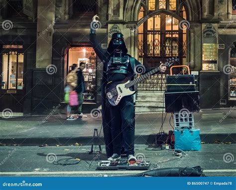 Darth Vader Playing Guitar at Night Editorial Photography - Image of ...