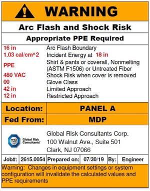 ANSI Warning Electrical Safety Label: Arc Flash And Shock Hazard Appropriate PPE Required (Form ...