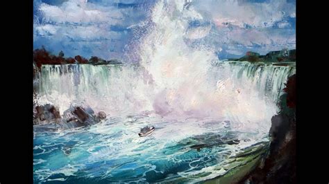 Oil painting. Niagara Falls. - YouTube