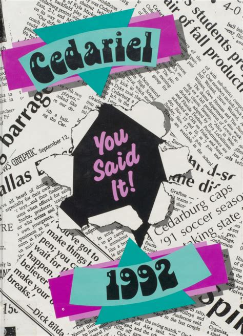 1992 yearbook from Cedarburg High School from Cedarburg, Wisconsin for sale