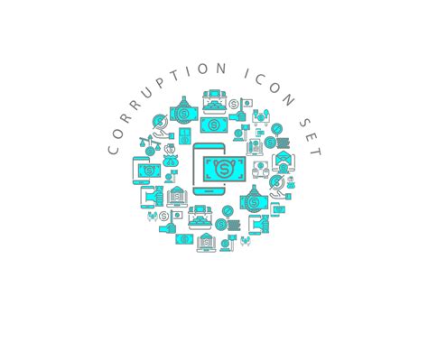 Corruption icon set design on white background. 10742262 Vector Art at ...