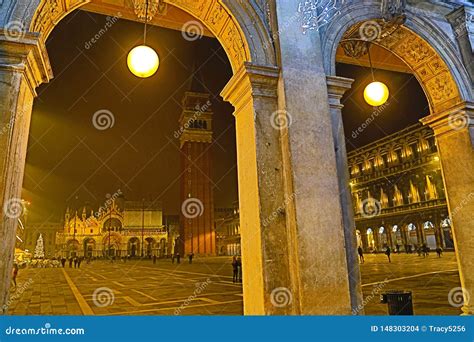 The Basilica Di San Marco on the Piazza Di San Marco at Night- Venice ...