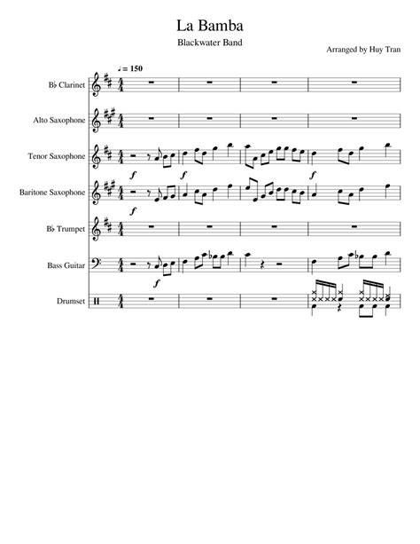 La Bamba BW (Done) Sheet music for Trumpet (In B Flat), Drum Group, Clarinet (In B Flat ...