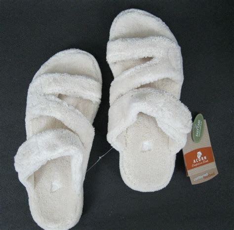 ACORN SPA FIT Adjustable Z-STRAP TERRY SLIPPERS for Women with ...