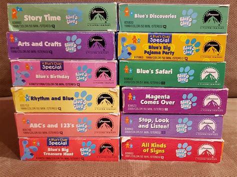 Blue's Clues VHS Collection (1998-2001) | Blues clues, Sleepover food, Clue