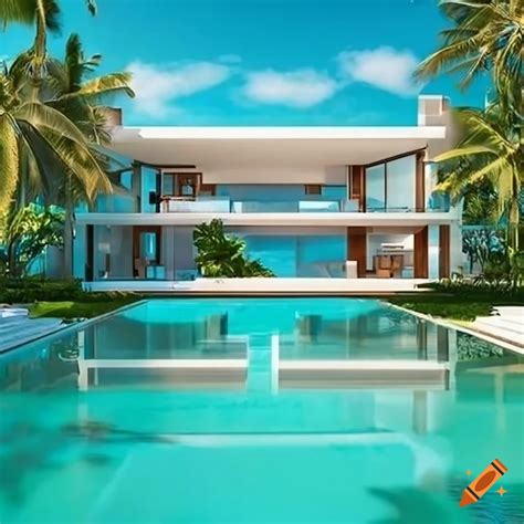 Spacious modern villa with ocean view