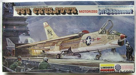 Lindberg 1/48 F8U Crusader Crusader Motorized - With Jet Sound - (F-8U / F-8A), 2507M