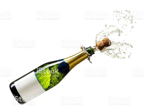 a bottle of champagne with water splashing out of it's corkscrew