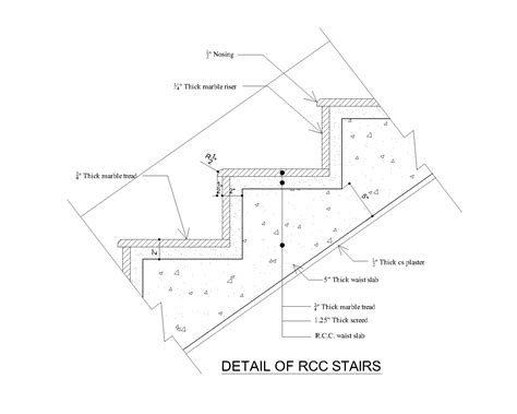 Typical RCC (concrete) stair detail - CAD Files, DWG files, Plans and Details