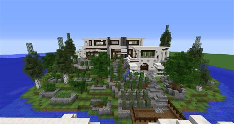 Modern Mansion on a island for mc bedrock edition Minecraft Map