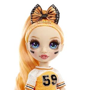 Amazon.com: Rainbow High Cheer Poppy Rowan – Orange Cheerleader Fashion Doll with 2 Pom Poms and ...