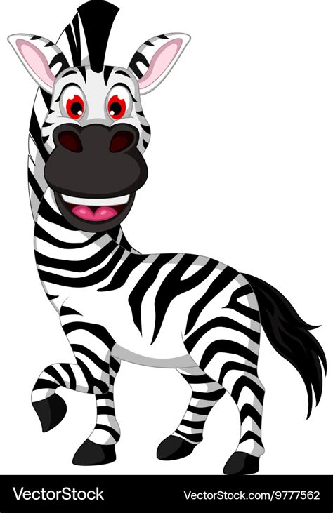 Funny zebra cartoon smiling Royalty Free Vector Image