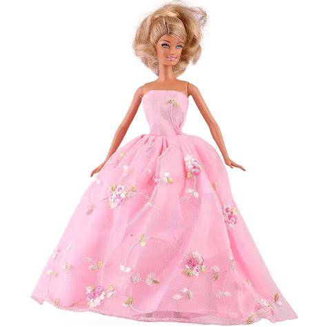 Fashion Handmade Pink Dress/Party Dress Clothes Gown For 11" Barbie ...