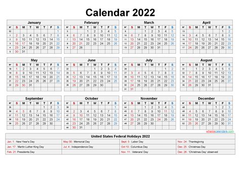 2022 Printable Calendar With Holidays Editable - Printable Form, Templates and Letter