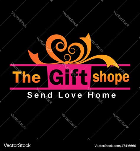 Gift shop logo design template Royalty Free Vector Image