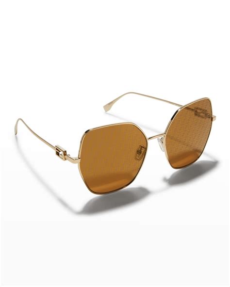 Fendi FF Logo Metal Butterfly Sunglasses | Neiman Marcus