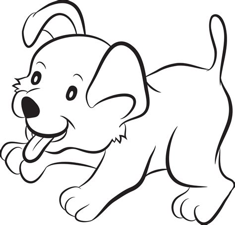 Black and White Cartoon Dog 4641867 Vector Art at Vecteezy