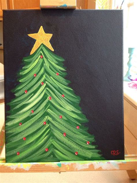 [23+] Christmas Tree Easy Christmas Canvas Painting Ideas