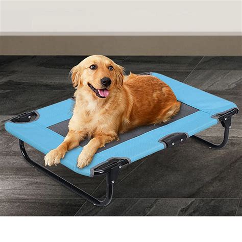 Portable Dog Bed Outdoor Summer Cooling Pet Elevated Bed Cot Foldable Raised Dog Bed for Large ...