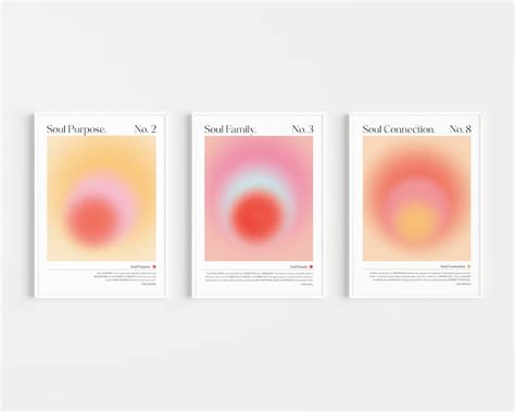 Aura Poster 3 Piece Wall Art Set Aura Gradient Spiritual Room - Etsy