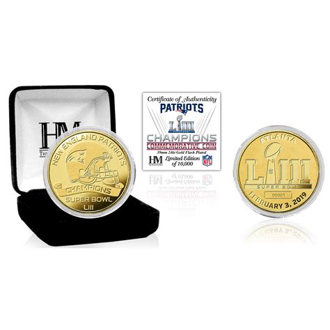 New England Patriots Super Bowl 53 Champions Gold Mint Coin | Shop the ...