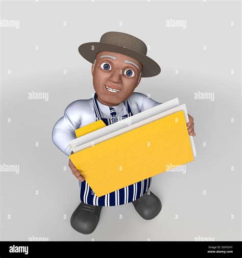 3D Render of Cartoon Butcher Character Stock Photo - Alamy