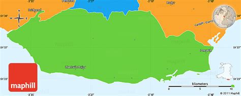 Political Simple Map of Vale of Glamorgan - Bro Morgannwg