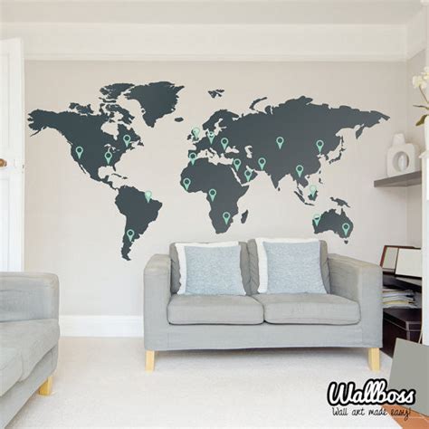 World Map Wall Sticker | Wallboss | Wallboss Wall Stickers | Wall Art Stickers | UK Wall ...