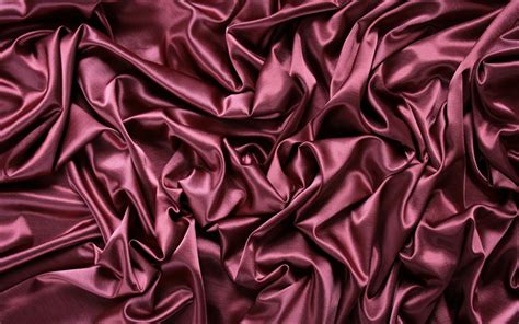 Download wallpapers 4k, dark pink silk texture, wavy fabric texture, silk, dark pink fabric ...