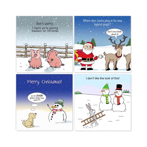 Pack of 6 Funny Christmas Cards 6 Different Funny Designs 6 Pack of ...