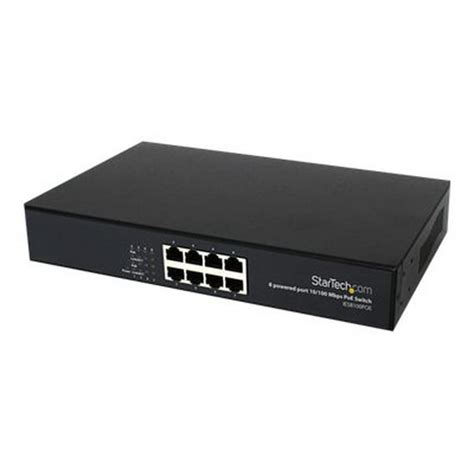 StarTech.com 8 Port 10/100 PSE Industrial Power over Ethernet Switch ...